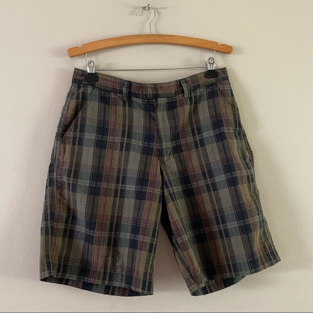 Patagonia Men’s Organic Cotton Textured Plaid Checkered 10” Shorts Size 32